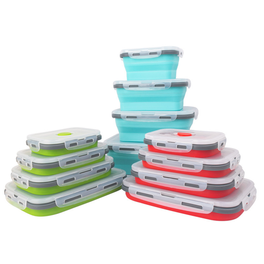 Food Storage Non Toxic - Boîte alimentaire pliable en silicone, gain