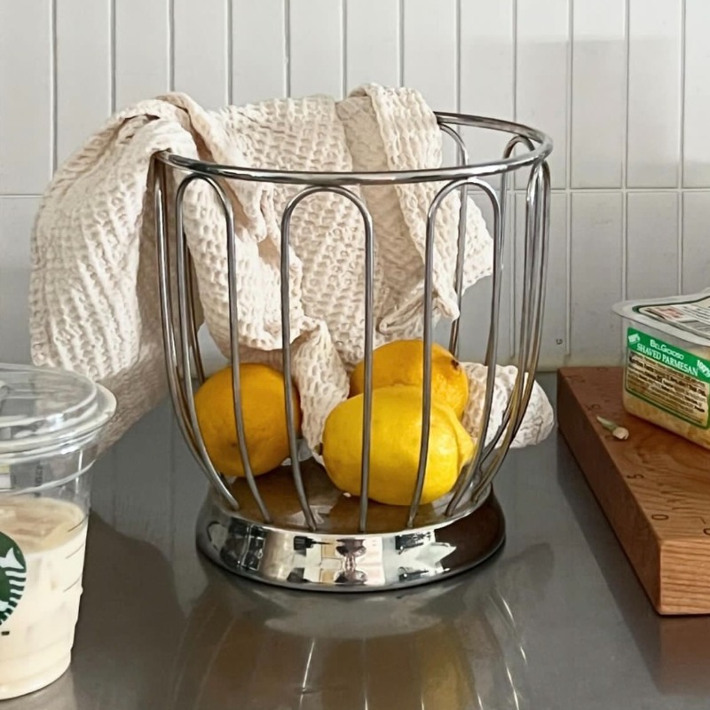 Food Storage In Restaurant - Corbeille à fruits minimaliste en acier
