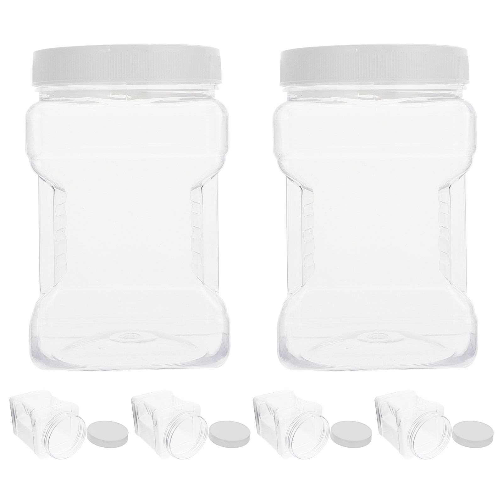 Food Storage Jars & Containers - 6 Pots de Conservation Transparents Carrés