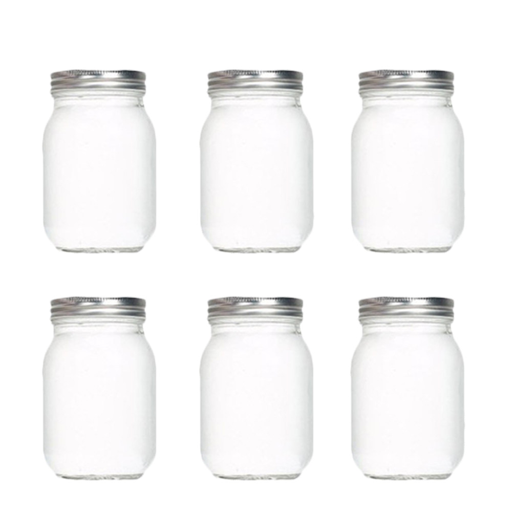 Food Storage Jars & Containers - 6 pots en verre ronds transparents
