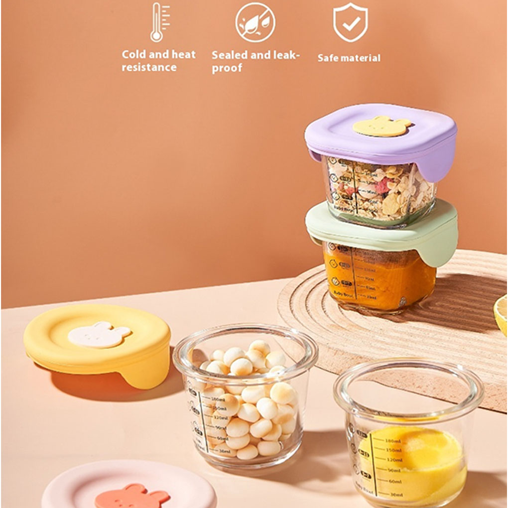 Food Storage Non Toxic - Lot de 4 pots en verre